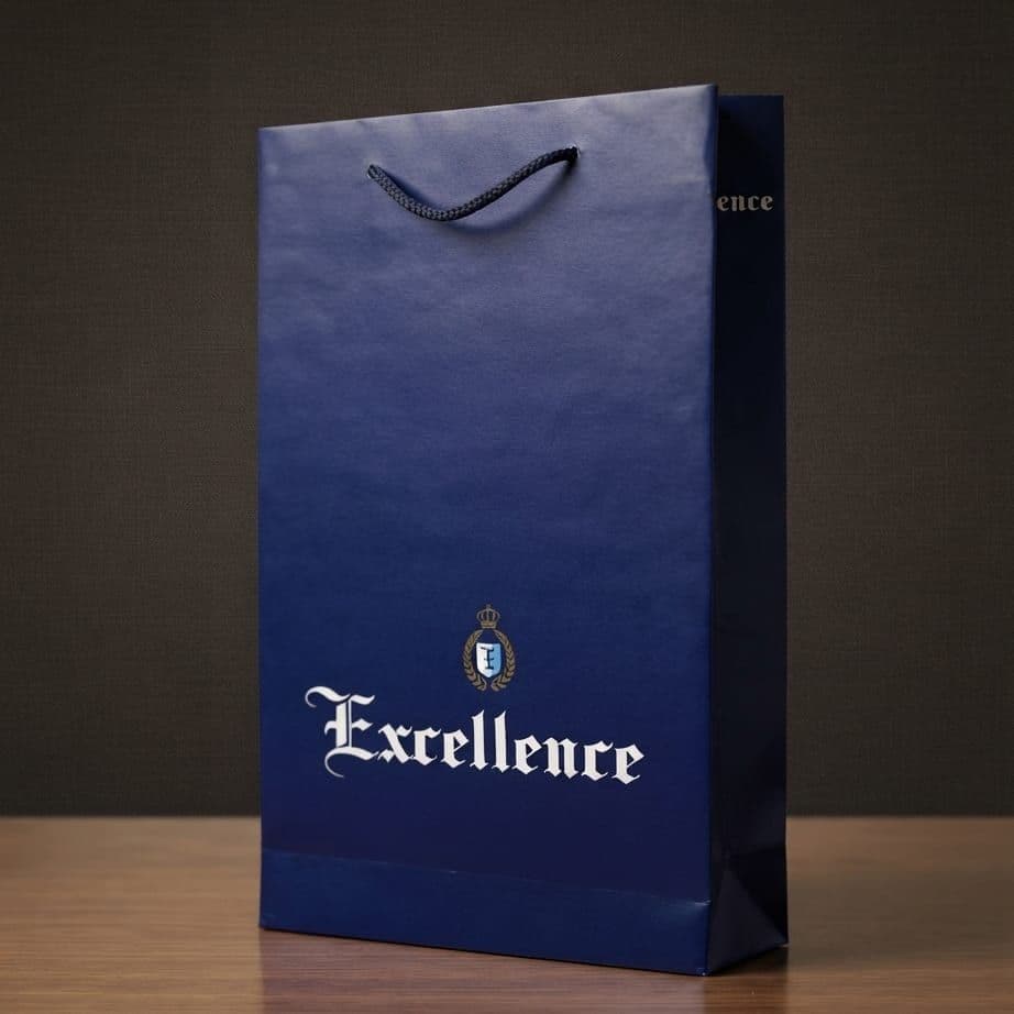 Excellence için burgu saplı karton çanta
